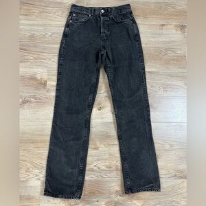 ASOS Design Black Mid Rise Straight Jeans 30x34